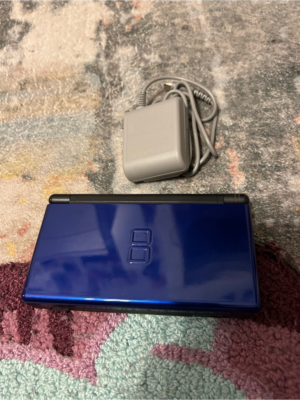 Nintendo Blue Dual-Screen Handheld with Charger